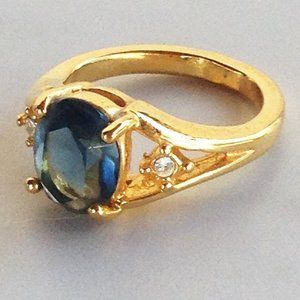Lovely Fancy Gold & Aquamarine Color Stone